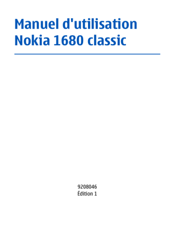 Manuel du propriétaire | Nokia 1680 Manuel utilisateur | Fixfr