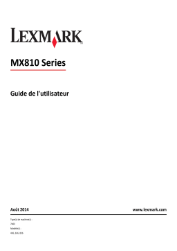 Lexmark MX810DFEMX810DMEMX811DFEMX811DMEMX812DME Manuel utilisateur