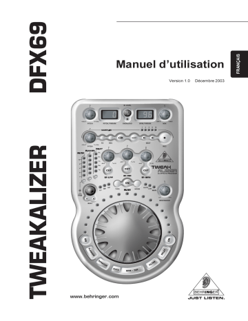 Manuel du propriétaire | Behringer DFX69 Manuel utilisateur | Fixfr