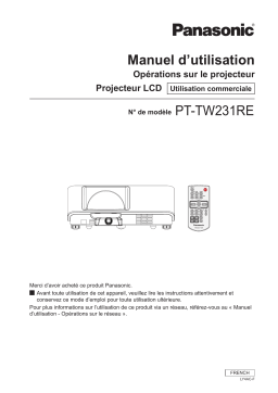 Panasonic PT-TW231R Manuel utilisateur