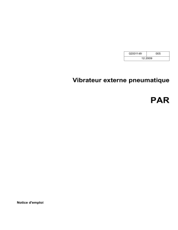 PAR 27/2 | PAR 6/2 | PAR 45/2 | PAR 60/2 | Wacker Neuson PAR 10/2 Pneumatic External Vibrator Manuel utilisateur | Fixfr