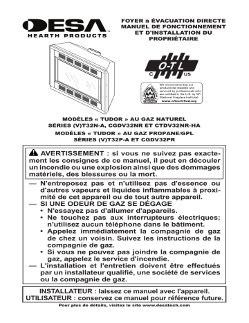 VT32NBA1 | VT32PRA1 | VT32N-A-HA | CTDV32NR-HA | VT32NR-A-HA | VT32NB-A-HA | T32PB-A | VT32NA1 | T32PR-A | T32N-A | T32NRB-A-HA | T32P-A | T32PRB-A | T32NB-A | T32N-A-HA | T32NRB-A | CGDV32NR | T32NR-A-HA | FMI VT32PBA1 Fireplace Manuel utilisateur | Fixfr