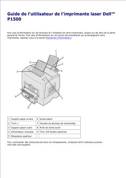 Dell P1500 Personal Mono Laser Printer printers accessory Manuel utilisateur