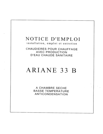 Manuel du propriétaire | ARIANE 33 B Manuel utilisateur | Fixfr