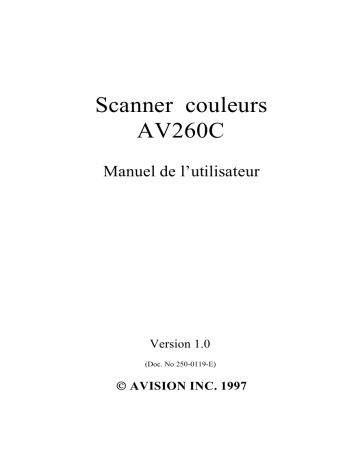 Manuel du propriétaire | Avision AV260C Manuel utilisateur | Fixfr