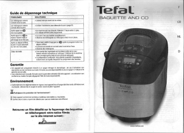 Manuel du propriétaire | Tefal BAGUETTE AND CO OW6000 Manuel utilisateur | Fixfr