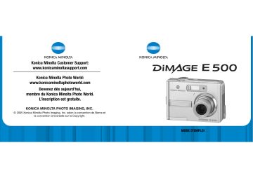 Manuel du propriétaire | Konica Minolta DIMAGE E500 Manuel utilisateur | Fixfr