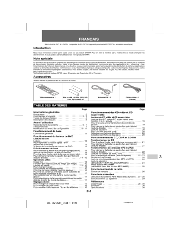 Manuel du propriétaire | Sharp XL-DV75H Manuel utilisateur | Fixfr