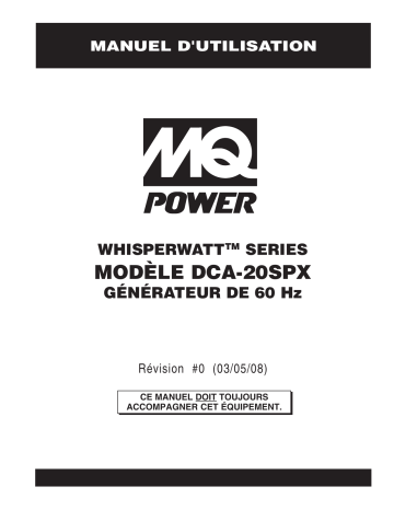 MQ Power DCA20SPX Mode d'emploi | Fixfr