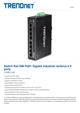 Trendnet RB-TI-PG80 8-Port Hardened Industrial Gigabit PoE+ DIN-Rail Switch Fiche technique