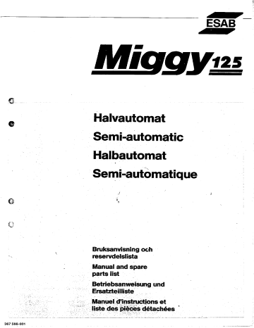 ESAB Miggy 125 Manuel utilisateur | Fixfr