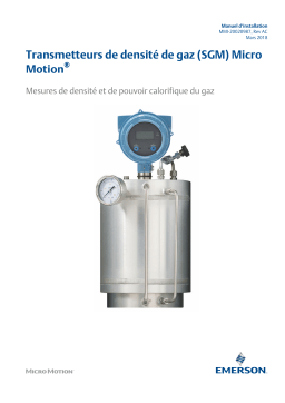 Micro Motion Transmetteurs de densité de gaz-SPECIFIC GRAVITY METER Guide d'installation