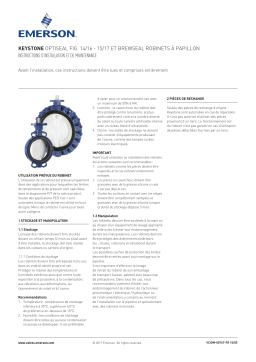 Keystone OptiSeal Fig. 14/16 - 15/17 et BrewSeal Robinets à papillon Manuel du propriétaire