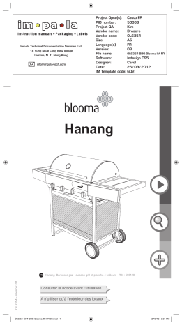 Manuel du propriétaire | Blooma Hanang Barbecue Manuel utilisateur | Fixfr