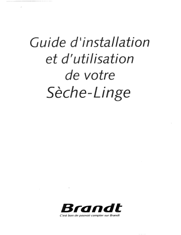 Manuel du propriétaire | Brandt ETE751F Manuel utilisateur | Fixfr