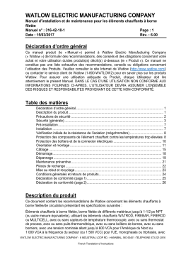 Watlow Screw Plug Heater Manuel utilisateur
