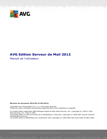 Mode d'emploi | AVG Edition Serveur de Mail 2012 Manuel utilisateur | Fixfr