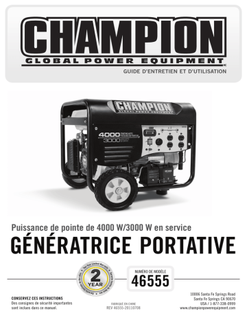 Champion Power Equipment 46555 Manuel utilisateur | Fixfr