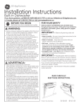 GE Appliances GDF520PGDCC 24 in. Electric Tall Tube Built-In Dishwasher Guide d'installation