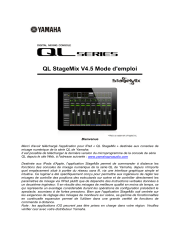 Manuel du propriétaire | Yamaha QL5/QL1 Manuel utilisateur | Fixfr