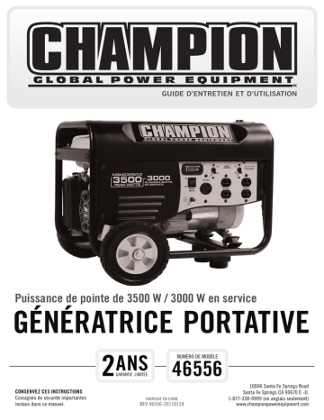 Champion Power Equipment 46556 Manuel utilisateur | Fixfr