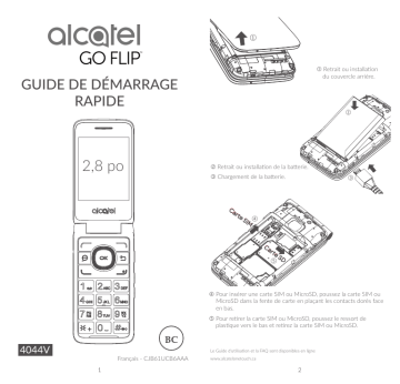 Guide de démarrage rapide | Alcatel Go Flip 2 bell Manuel utilisateur | Fixfr