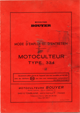 BOUYER MOTOCULTEUR TYPE 334 Manuel utilisateur