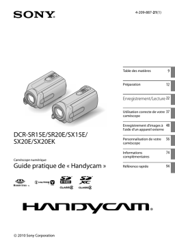 Sony DCR SR20E Manuel utilisateur