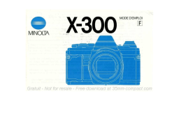 Minolta X-300 Manuel utilisateur