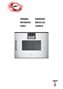 Gaggenau BMP 250 130 Manuel utilisateur