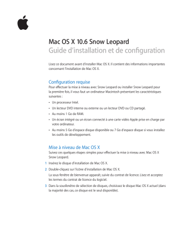 Mode d'emploi | Apple Mac OS X v10.6 Snow Leopard Manuel utilisateur | Fixfr