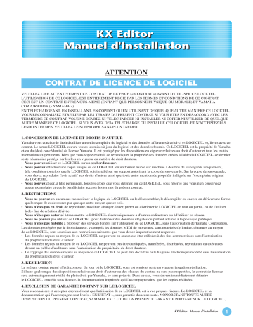 Manuel du propriétaire | Yamaha KX25-KX49-KX61 Manuel utilisateur | Fixfr