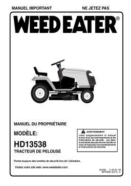 Weed Eater HD13538 Manuel utilisateur