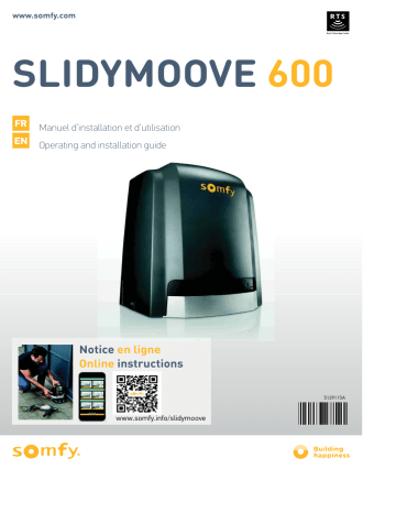 Somfy SLIDY MOOVE 600 Mode d'emploi | Fixfr