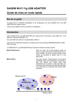 Sagem XG703A DONGLE WIFI Manuel utilisateur