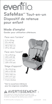 Evenflo SafeMax All-in-One Car Seat Manuel utilisateur