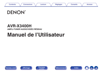 Manuel du propriétaire | Denon AVR-X3400H Manuel utilisateur | Fixfr