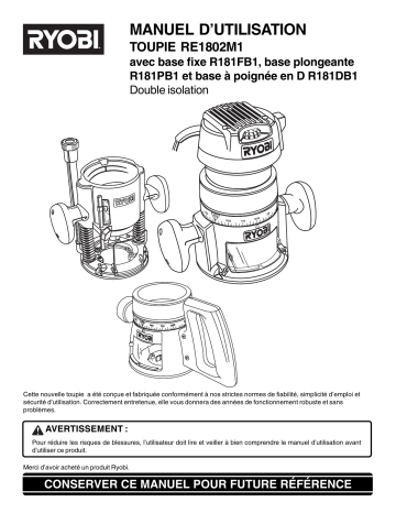 Manuel du propriétaire | Ryobi RE1802M1 Manuel utilisateur | Fixfr