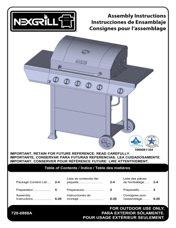 Manuel du propriétaire | Nexgrill 720-0888A Home Depot Canada Manuel utilisateur | Fixfr