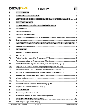 Manuel du propriétaire | Powerplus POWX0477 Manuel utilisateur | Fixfr