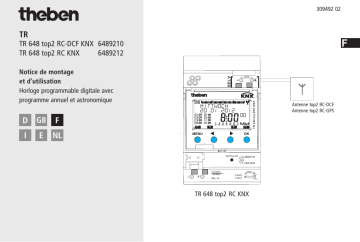 Manuel du propriétaire | THEBEN TR 648 top2 RC-DCF KNX - 6489210 Manuel utilisateur | Fixfr