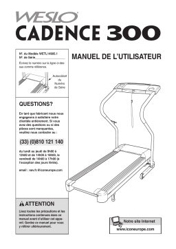 Weslo Cadence 300 Manuel utilisateur