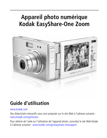 Manuel du propriétaire | Kodak EASYSHARE-ONE-4 MP Manuel utilisateur | Fixfr