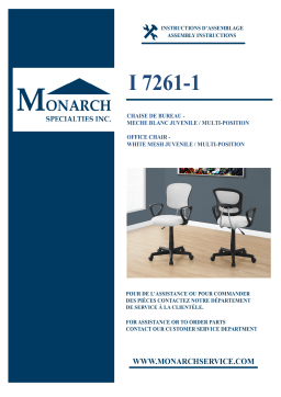 Monarch Specialties I 7261 OFFICE CHAIR Manuel utilisateur