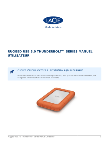 Manuel du propriétaire | LaCie Rugged USB 3.0 Thunderbolt Manuel utilisateur | Fixfr