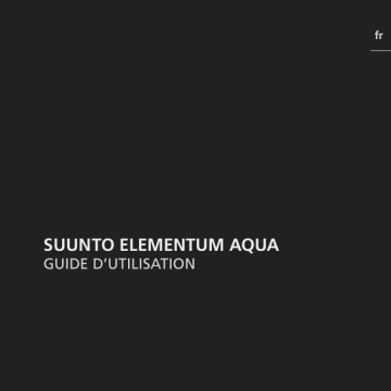 Suunto Elementum Aqua Manuel utilisateur | Fixfr