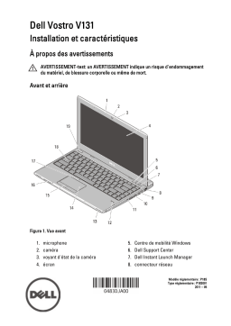 Dell Vostro V131 laptop Guide de démarrage rapide