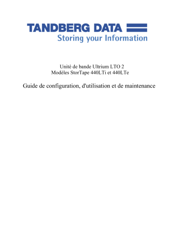 Manuel du propriétaire | TANDBERG LTO2 Manuel utilisateur | Fixfr