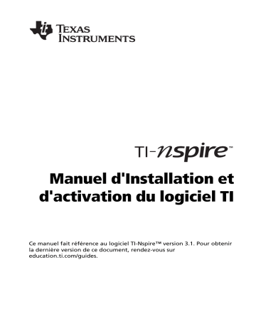 Manuel du propriétaire | Texas Instruments TI-Nspire Manuel utilisateur | Fixfr