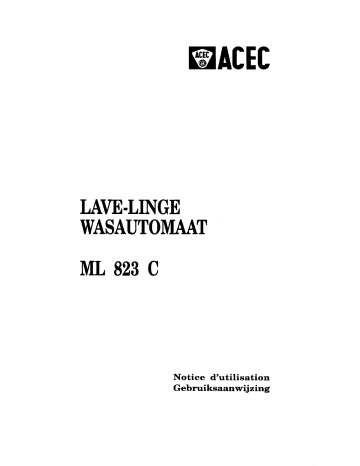 Manuel du propriétaire | ACEC ML823C Manuel utilisateur | Fixfr